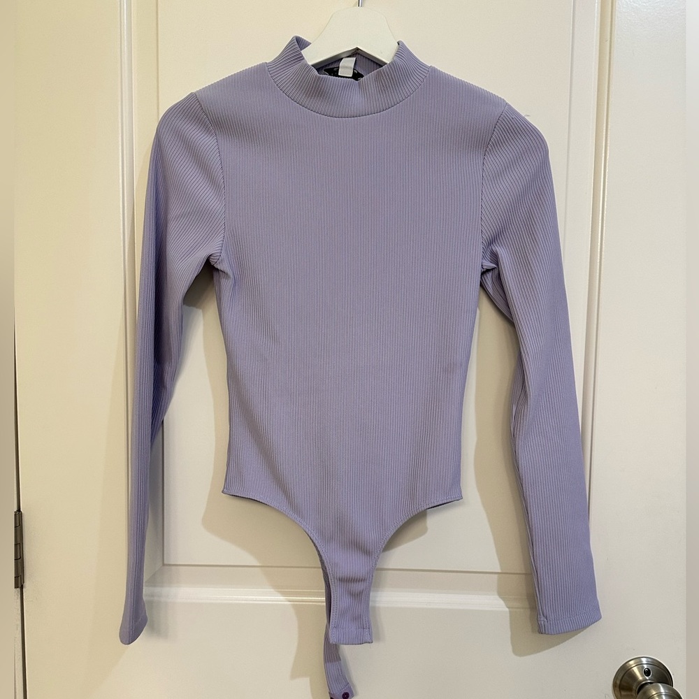 Purple ribbed Topshop bodysuit. Size XS